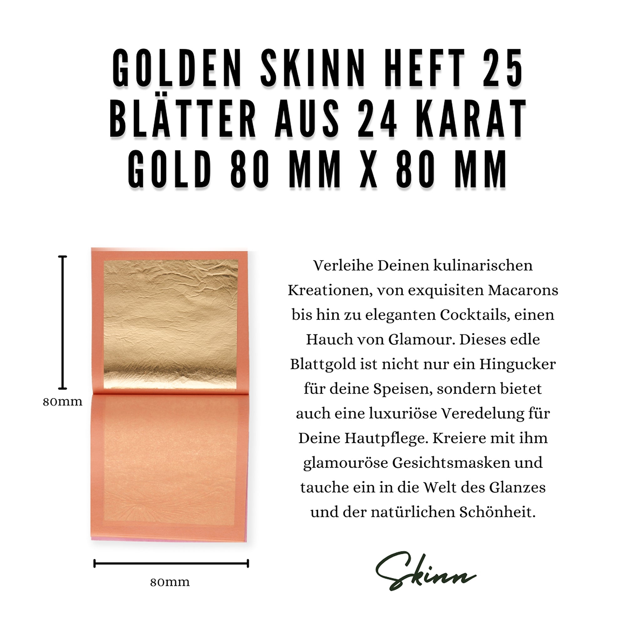 25 Blätter Gold 24 Karat